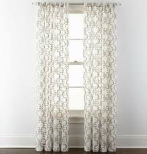 lot 6407 image: Royal Velvet Rod-Pocket Panel Lillian Embroidery 2 packs of 2 Panels