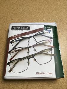 lot 6424 image: 3 Pack Reading Glasses and Case Prescription Quality 2.75