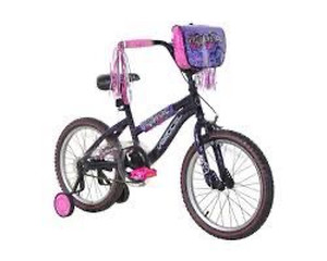 lot 6436 image: Dynacraft Vertical Mysterious 18 Inch Bike with Training Wheels