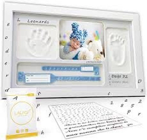 lot 6440 image: White Baby Memory Frame with Letters and Numbers Stickers 15in x 10in