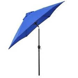 lot 6442 image: 9ft Crank Open Tilting Market Umbrella in Pacific Blue