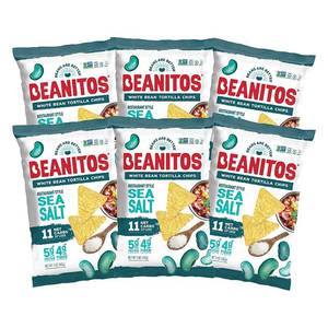 lot 1465 image: Beanitos White Bean Tortilla Chips - Sea Salt - Case of Six 5oz Bags