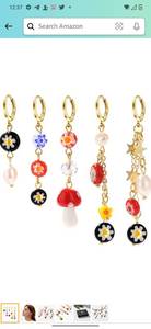 lot 14455 image: Vercret Hoop Earrings for Women Ladies - Y2K Huggie Small Tiny Dangle Hoop Earring with Charm