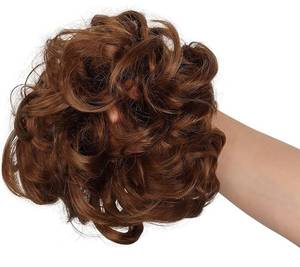 lot 14460 image: MEIRIYFA Hair Bun Scrunchies for Women Girls Messy Hair Bun Extensions Thick Curly Wavy Hairpieces Updo Ponytail Hair Extensions Donut Hair Chignons (brown)