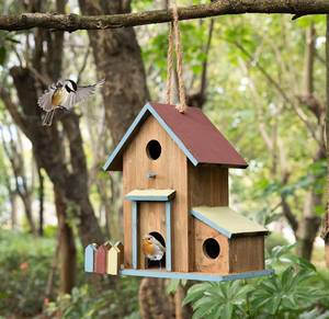 lot 14469 image: 2in1Bird House&Bird Feeder-3 Hole Bird House