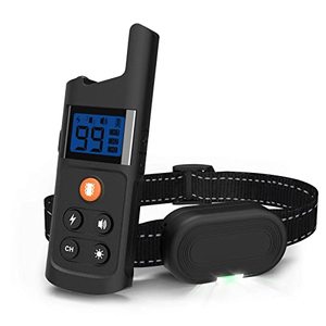 lot 14409 image: USCAMEL Dog Training Collar - Beep, Vibration, Shock 3 Mode, 99 Levels, Waterproof, Rechargeable, with LED Light, 984ft Remote Range