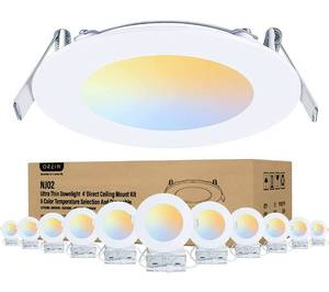 lot 14485 image: OREiN 12 pack LED Recessed Lighting 6 Inch, Dimmable Canless Downlight with Junction Box