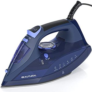 lot 14494 image: BEAUTURAL Steam Iron for Clothes with Precision Thermostat Dial, Ceramic Coated Soleplate, 3-Way Auto-Off, Self-Cleaning, Anti-Calcium, Anti-Drip