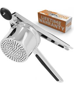 lot 14498 image: PriorityChef Large 15oz Potato Ricer, Heavy Duty Stainless Steel Potato Masher