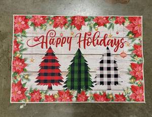 lot 14500 image: Happy Holidays Rug, 47x32