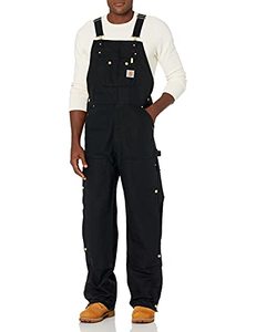 lot 14509 image: Carhartt mens Loose Fit Firm Duck Bib overalls and coveralls workwear apparel, Black, 34W x 32L US