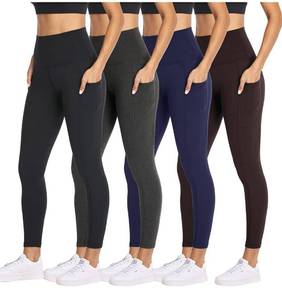 lot 14522 image: NexiEpoch 4 Pack Leggings for Women with Pockets- High Waisted Tummy Control, LargeXL