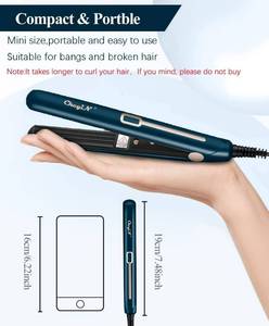 lot 20865 image: CkeyiN Hair Crimper, Portable Professional Crimper Hair Iron, Adjust Temperature Anti Static Mini Curling Iron for Fluffy Hairstyle, Corn, Perm, Curls Hair Types