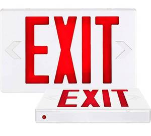 lot 20871 image: SPECTSUN Led Exit Sign with Battery Backup, Hradwired Red Exit Light LED - 2 Pack, Lighted Exit Sign BulbExit Combo LightBattery Exit SignLighted Exit Sign Battery Powered