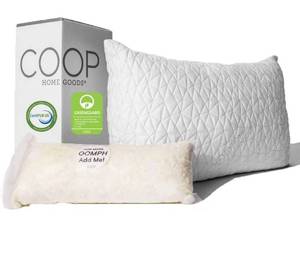 lot 20872 image: Coop Home Goods Original Loft Pillow Queen Size Bed Pillows for Sleeping - Adjustable Cross Cut Memory Foam Pillows - Medium Firm Back, Stomach and Side Sleeper Pillow - CertiPUR-USGREENGUARD Gold