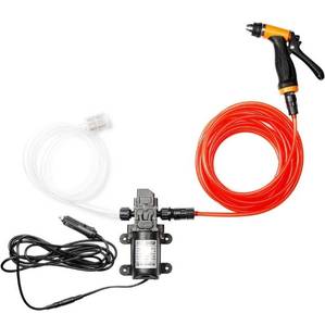 lot 20893 image: Portable 12v Car Pressure Washer 100W 160PSI Electric Washer Pump with 21.3 Feet PVC Hose fits for Car Home Garden Cleaning Pet Cleaning