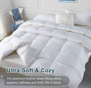 lot 20902 image: WhatsBedding Goose Down Comforter - White Queen Size All Season Feather and Down Duvet - Luxurious Hotel Bed Comforter - 100% Cotton Cover Medium Warmth Duvet Insert with Corner Tabs - 90x90 Inch