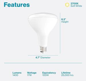 lot 20905 image: Sunco Lighting BR40 LED Light Bulbs, Indoor Flood Light, Dimmable, 2700K Soft White, 100W Equivalent 17W, 1400 LM, E26 Base, Recessed Can Light, High Lumen, Flicker-Free - UL & Energy Star 4 Pack