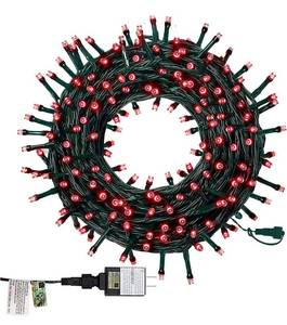 lot 20919 image: Twinkle Star 66ft 200 LED Christmas Tree String Lights UL Safe Certified Outdoor Fairy Lights Plug in, Expandable Green Wire Clear Bulbs Mini Lights 8 Modes, Xmas Wedding Party Decoration, Red