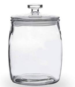 lot 20922 image: Folinstall Wide Mouth Apothecary Jar with Lid, 0.5 Gallon Glass Jar for Kitchen Storage and Laundry Room Organization, 72 oz Clear Glass Container for Cookie, Candy, Sugar, Flour, Nuts