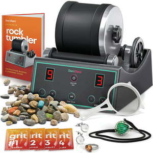 lot 26435 image: $$ Dan&Darci Advanced Rock Tumbler Kit - with Digital 9-day Polishing timer & 3 speed settings - Turn Rough Rocks into Beautiful Gems  Great Science & STEM Gift for Kids all ages  Geology Toy. Retail $100.00