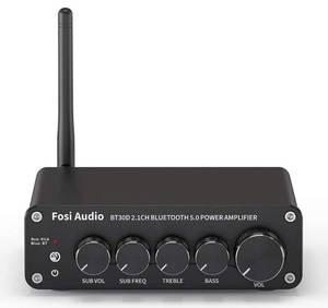 lot 26456 image: Fosi Audio BT30D Bluetooth 5.0 Stereo Audio Receiver Amplifier 2.1 Channel Mini Hi-Fi Class D Integrated Amp 50 Watt x2100 Watt for Home Outdoor Passive SpeakersSubwoofer Powered Subwoofer
