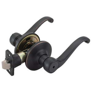 lot 26461 image: Design House Scroll Privacy Door Handle in Oil-Rubbed Bronze