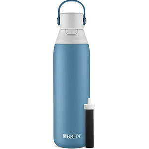 lot 26465 image: Brita Stainless Steel Water Filter Bottle Blue Jay 20 Ounce 1 Count