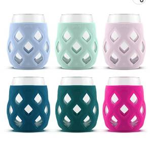 lot 26470 image: Ello Cru Stemless Wine Glass Set with Silicone Sleeves
