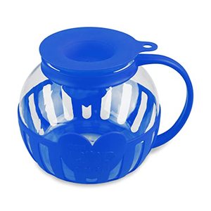 lot 26484 image: Tahoe Trail Christmas Gifts Borosilicate Glass Microwave Popcorn Popper Maker with Lid, BPA Free Hot Air Microwave Popcorn Maker Bowl, Use In Microwave or Oven, Dishwasher Safe, 3 Quart Family Size (Blue)