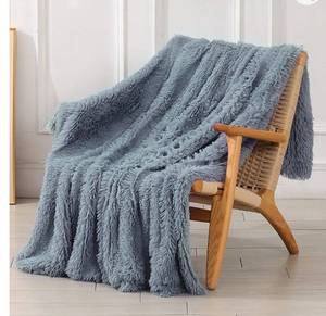 lot 26486 image: Decorative Extra Soft Faux Fur Blanket Queen Size 78 x 90,Solid Reversible Fuzzy Lightweight Long Hair Shaggy Blanket,Fluffy Cozy Plush Fleece Comfy Microfiber Blanket for Couch Sofa Bed,Light Gray