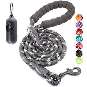 lot 26500 image: BAAPET 2456 FT Dog Leash with Comfortable Padded Handle and Highly Reflective Threads for Small Medium and Large Dogs (6FT-12, Black)