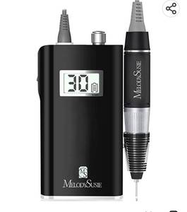 lot 26501 image: MelodySusie Professional Rechargeable 30000 rpm Nail Drill, Portable Electric E File Scamander, Acrylic Gel Grinder Tools with 6 Bits and Sanding Bands for Manicure Pedicure Shape Carve Polish (Black)