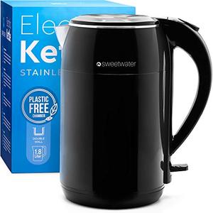 lot 26513 image: Electric Tea Kettle - 1.8L Hot Water Kettle Electric Water Boiler, Plastic-Free 100% Stainless Steel Chamber With Automatic Shut Off Base, Cordless Tea Kettle Electric Water Kettle - Sweetwater