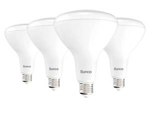 lot 26514 image: Sunco Lighting BR40 LED Light Bulbs, Indoor Flood Light, Dimmable, 2700K Soft White, 100W Equivalent 17W, 1400 LM, E26 Base, Recessed Can Light, High Lumen, Flicker-Free - UL & Energy Star 4 Pack