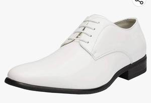 lot 26520 image: Bruno Marc Mens Faux Patent Leather Tuxedo Dress Shoes Classic Lace-up Formal Oxford Size 6.5