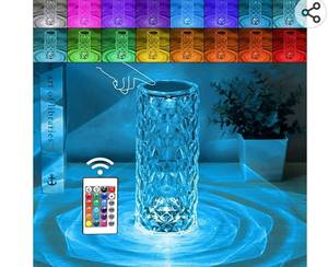 lot 26526 image: Crystal Lamp RGB Color Changing Night Light,16 Colors &4 Modes  Touch Control Crystal Table Lamp USB