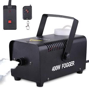 lot 26528 image: VIRFUN Fog Machine, Smoke Machine with Wireless&Wired Remote Control for Parties Halloween Wedding and Stage Effect, 400W