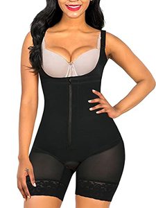 lot 26545 image: SHAPERX Shapewear for Women Tummy Control Fajas Full Body Shaper Butt Lifter Thigh Shorts,SZ7199-Black-3XL
