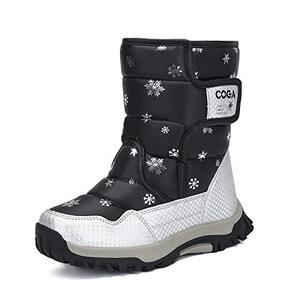 lot 26548 image: Mishansha Girls Boys Toddler Little Big Kids Winter Fur Snow Boots Warm Water Resistant Antislip Outdoor Shoes Black Size 1