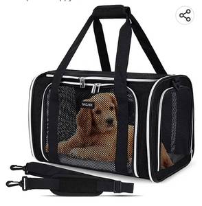 lot 26551 image: BAGLHER Pet Travel Carrier, Cat Carriers Dog Carrier for Small Medium Cats Dogs Puppies, Airline Approved Small Dog Carrier Soft Sided, Collapsible Puppy Carrier. Black