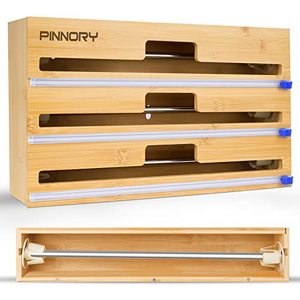 lot 26554 image: Extended 3 In 1 Foil and Plastic Wrap Organizer, Fits Rolls up to 15, Hangable Plastic Wrap Dispenser with Cutter, Wax Parchment Paper Aluminum Foil Dispenser Organization and Storage for Kitchen