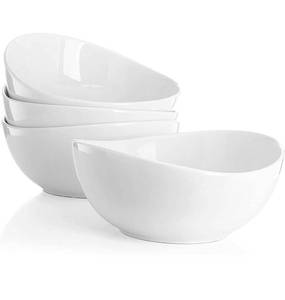 lot 31284 image: Sweese 103.401 Porcelain Bowls - 28 Ounce for Cereal, Salad and Desserts - Set of 4, White