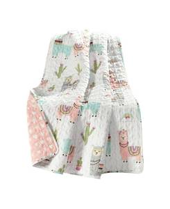 lot 31330 image: Lush Decor Make A Wish Southwest Llama Cactus Throw for Kids, 60 x 50 Bedding