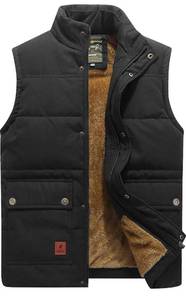 lot 31331 image: Flygo Mens Winter Warm Outdoor Padded Puffer Vest Thick Fleece Lined Sleeveless Jacket 3X