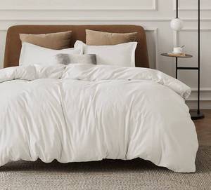 lot 31343 image: BEDSURE Ivory Duvet Covers Full Size - Soft Brushed Microfiber Duvet Cover Set 3 Pieces with Zipper Closure, 1 Duvet Cover 80x90 inches and 2 Pillow Shams(No Comforter)
