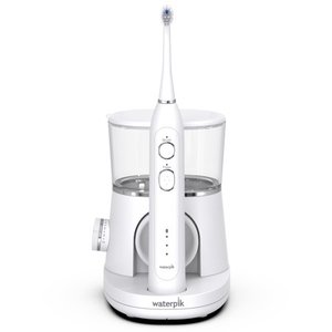 lot 16652 image: Waterpik Sonic-Fusion Flossing Toothbrush Electric Toothbrush & Water Flosser Combo White