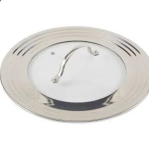 lot 59276 image: RSVP 7-12 Universal Tempered Glass Lid Stainless,
