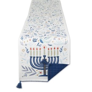 lot 59411 image: Hanukkah Menorah Embellished Table Runner 14x108