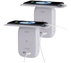 lot 59440 image: Retail - $22.00 Philips 6 Outlet Surge Tap with 2 USB Ports and